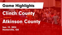 Clinch County  vs Atkinson County  Game Highlights - Jan. 12, 2024