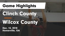 Clinch County  vs Wilcox County  Game Highlights - Dec. 14, 2018