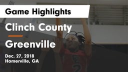 Clinch County  vs Greenville  Game Highlights - Dec. 27, 2018