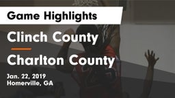 Clinch County  vs Charlton County Game Highlights - Jan. 22, 2019