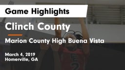 Clinch County  vs Marion County High Buena Vista Game Highlights - March 4, 2019