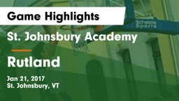 St. Johnsbury Academy  vs Rutland  Game Highlights - Jan 21, 2017