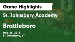 St. Johnsbury Academy  vs Brattleboro Game Highlights - Dec. 18, 2018