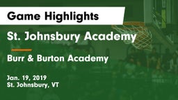 St. Johnsbury Academy  vs Burr & Burton Academy  Game Highlights - Jan. 19, 2019