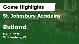 St. Johnsbury Academy  vs Rutland  Game Highlights - Feb. 1, 2020