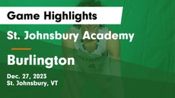 St. Johnsbury Academy  vs Burlington Game Highlights - Dec. 27, 2023