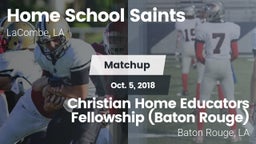 Matchup: Home School Saints vs. Christian Home Educators Fellowship (Baton Rouge) 2018