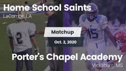 Matchup: Home School Saints vs. Porter's Chapel Academy  2020