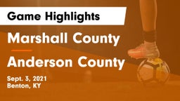 Marshall County  vs Anderson County Game Highlights - Sept. 3, 2021