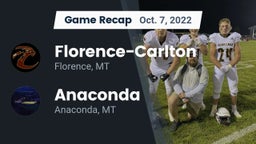Recap: Florence-Carlton  vs. Anaconda  2022