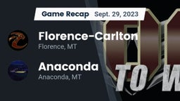 Recap: Florence-Carlton  vs. Anaconda  2023