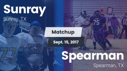 Matchup: Sunray  vs. Spearman  2017