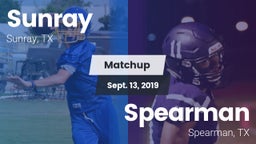 Matchup: Sunray  vs. Spearman  2019