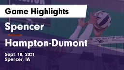 Spencer  vs Hampton-Dumont  Game Highlights - Sept. 18, 2021
