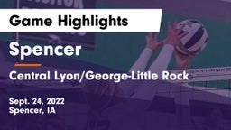Spencer  vs Central Lyon/George-Little Rock  Game Highlights - Sept. 24, 2022