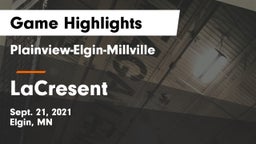 Plainview-Elgin-Millville  vs LaCresent Game Highlights - Sept. 21, 2021