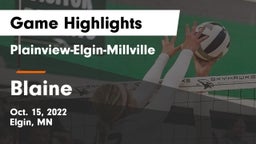 Plainview-Elgin-Millville  vs Blaine  Game Highlights - Oct. 15, 2022
