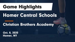 Homer Central Schools vs Christian Brothers Academy Game Highlights - Oct. 8, 2020