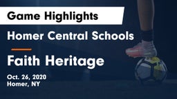 Homer Central Schools vs Faith Heritage  Game Highlights - Oct. 26, 2020