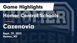 Homer Central Schools vs Cazenovia  Game Highlights - Sept. 29, 2022