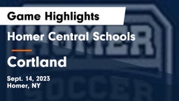 Homer Central Schools vs Cortland  Game Highlights - Sept. 14, 2023