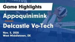 Appoquinimink  vs Delcastle Vo-Tech  Game Highlights - Nov. 5, 2020