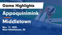 Appoquinimink  vs Middletown  Game Highlights - Nov. 17, 2020