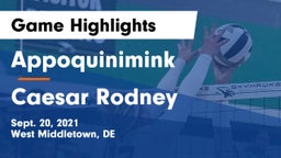 Appoquinimink  vs Caesar Rodney  Game Highlights - Sept. 20, 2021