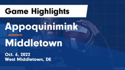 Appoquinimink  vs Middletown  Game Highlights - Oct. 6, 2022