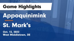Appoquinimink  vs St. Mark's  Game Highlights - Oct. 13, 2022