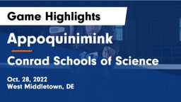 Appoquinimink  vs Conrad Schools of Science Game Highlights - Oct. 28, 2022