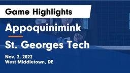 Appoquinimink  vs St. Georges Tech  Game Highlights - Nov. 2, 2022