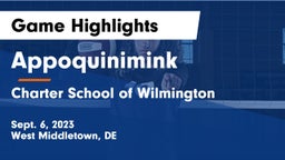 Appoquinimink  vs Charter School of Wilmington Game Highlights - Sept. 6, 2023