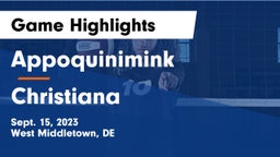 Appoquinimink  vs Christiana  Game Highlights - Sept. 15, 2023