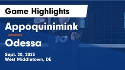 Appoquinimink  vs Odessa  Game Highlights - Sept. 20, 2023