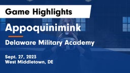 Appoquinimink  vs Delaware Military Academy  Game Highlights - Sept. 27, 2023
