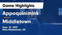 Appoquinimink  vs Middletown  Game Highlights - Sept. 29, 2023