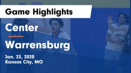 Center  vs Warrensburg  Game Highlights - Jan. 23, 2020