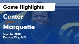 Center  vs Marquette  Game Highlights - Jan. 16, 2020