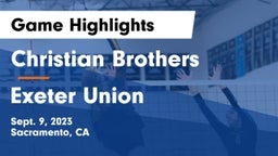 Christian Brothers  vs Exeter Union  Game Highlights - Sept. 9, 2023