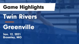 Twin Rivers  vs Greenville  Game Highlights - Jan. 12, 2021