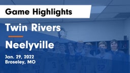 Twin Rivers  vs Neelyville  Game Highlights - Jan. 29, 2022