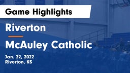 Riverton  vs McAuley Catholic  Game Highlights - Jan. 22, 2022