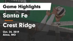 Santa Fe  vs Crest Ridge  Game Highlights - Oct. 24, 2019