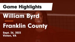 William Byrd  vs Franklin County  Game Highlights - Sept. 26, 2023