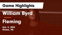 William Byrd  vs Fleming  Game Highlights - Oct. 3, 2023