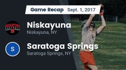 Recap: Niskayuna  vs. Saratoga Springs  2017