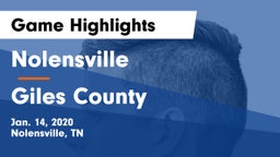 Nolensville  vs Giles County  Game Highlights - Jan. 14, 2020