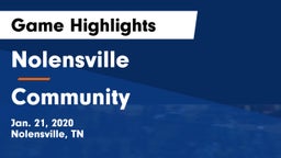 Nolensville  vs Community  Game Highlights - Jan. 21, 2020