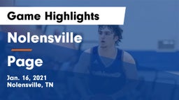 Nolensville  vs Page  Game Highlights - Jan. 16, 2021